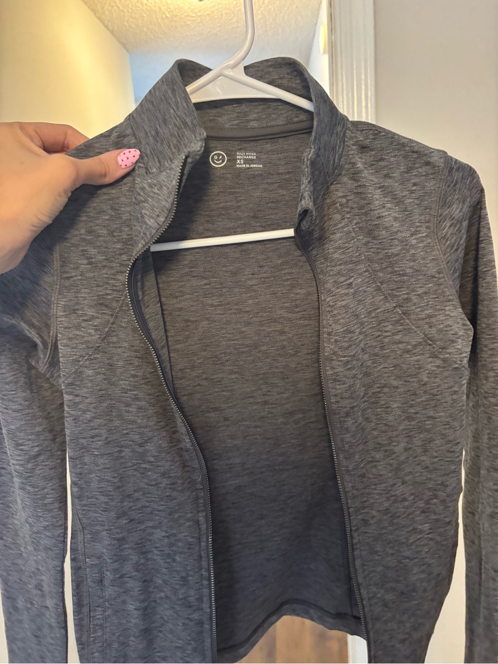 Gilly Hicks Gray Heathered Leggings X2 and matching jacket jacket - Picture 2 of 3
